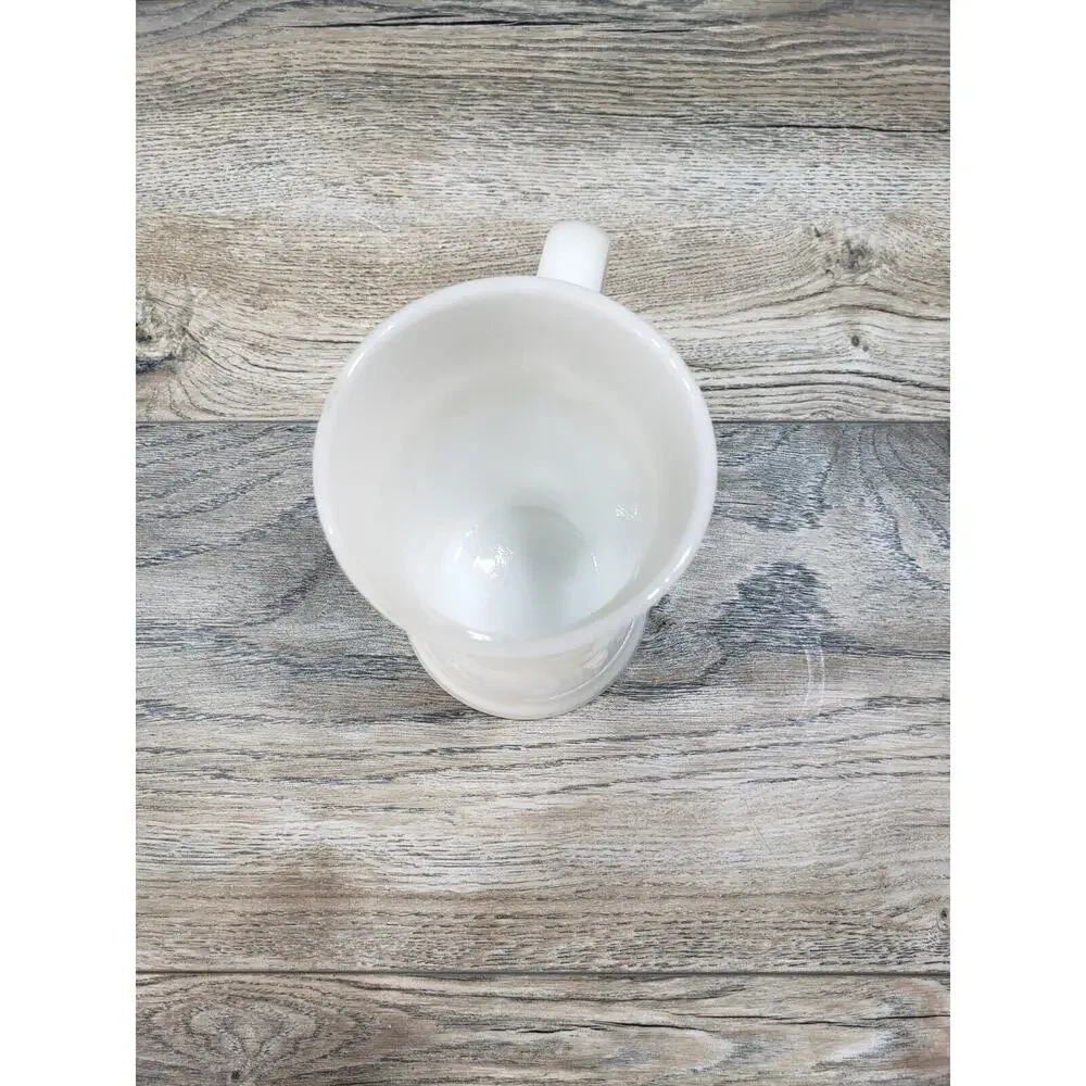 Milk Glass Beer Mug Stein German Men Bar Scene 12oz